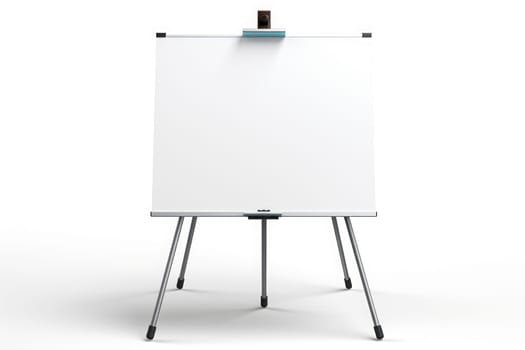 White meeting white board stand. Generative AI.