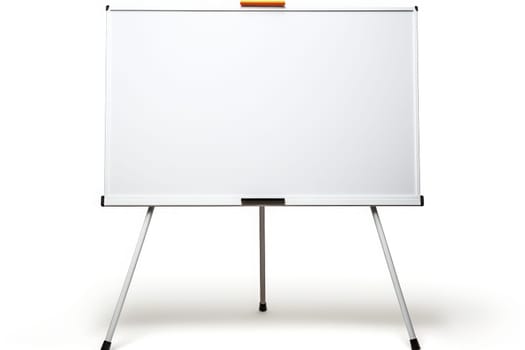 White meeting white board stand. Generative AI.