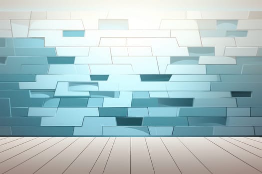 A wall walling ,flat Animation for textbook, colors shades of light blue. Generative AI.