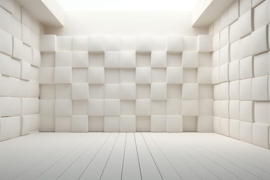 3D White Wall photo-realistic, ultra sharp. Generative Ai.