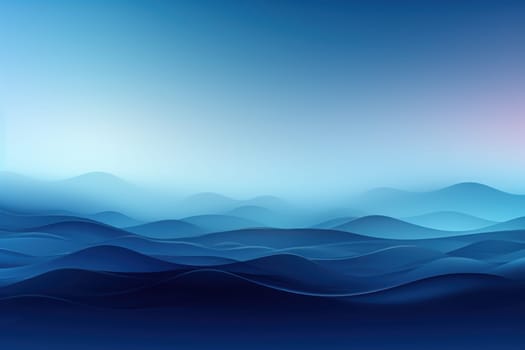 Dark Blue and blue unreal gradient soft background Borderless sense. Generative AI.