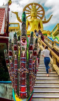 12 metre tall big buddha in wat phra yai, on koh samui, thailand