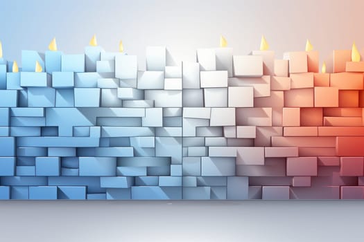 A wall walling ,flat Animation for textbook, colors shades of light blue. Generative AI.