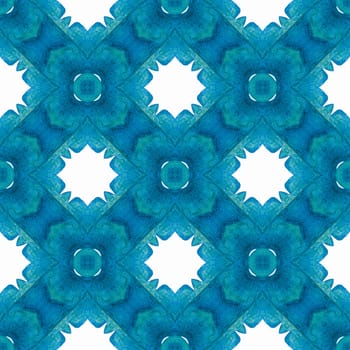 Textile ready radiant print, swimwear fabric, wallpaper, wrapping. Blue exquisite boho chic summer design. Mosaic seamless pattern. Hand drawn green mosaic seamless border.
