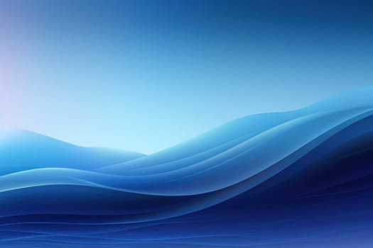 Dark Blue and blue unreal gradient soft background Borderless sense. Generative AI.