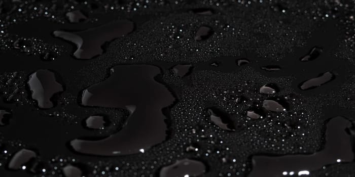 Water drops on black background