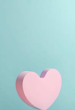 Valentine's Day background with hearts .Pastel colors.Valentine's day greeting card with heart.Minimal Valentine's Day concept. 3D rendering.Valentine's Day greeting card with hearts in pastel colors.Minimal love concept.Computer digital drawing.