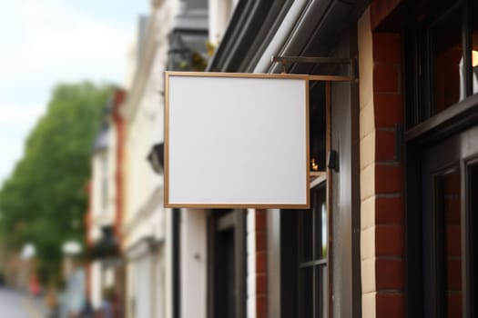 Shop sign, shop sign mockup, mockup, high detailed. Generative AI.
