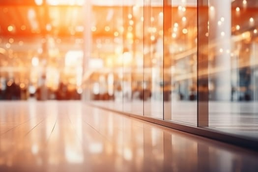 Abstract blur and bokeh beautiful luxury shopping mall and department store interior. Generative AI.