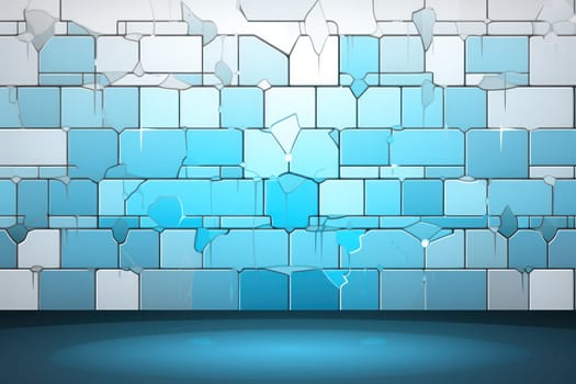 A wall walling ,flat Animation for textbook, colors shades of light blue. Generative AI.
