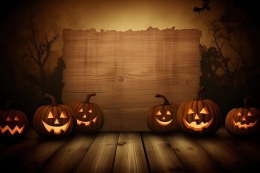 Halloween pumpkin orange Background. Generative AI.