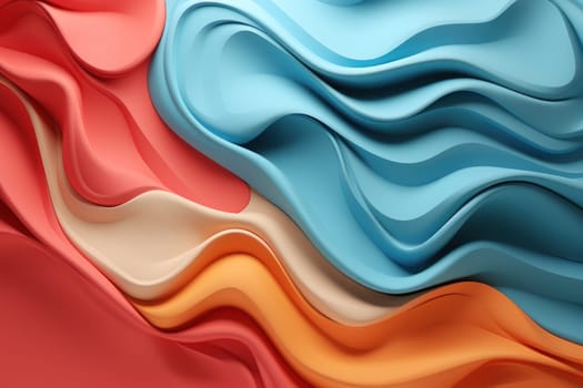 Abstract geometric rainbow colors color 3d background. Generative AI.