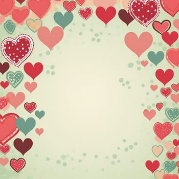 Assorted hearts on a pastel background, ideal for romantic themes.