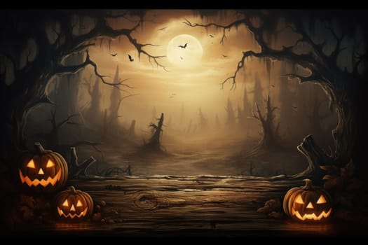 Halloween pumpkin orange Background. Generative AI.