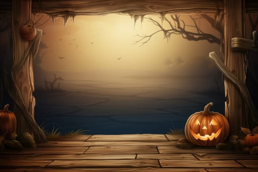 Halloween pumpkin orange Background. Generative AI.