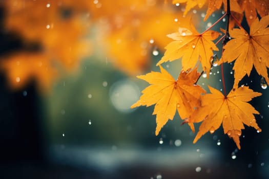 Drizzle Rainy day in autumn background and wallpaper. Generative AI.