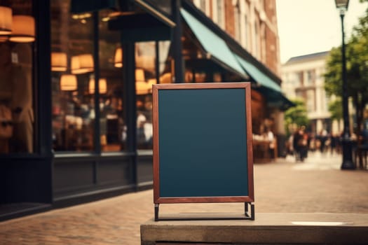 Shop sign, shop sign mockup, mockup, high detailed. Generative AI.