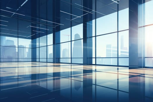 Empty office open space interior. Generative AI.