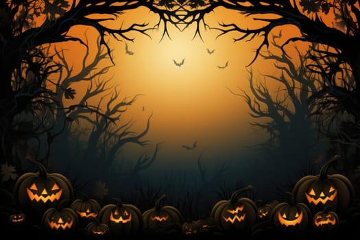 Template halloween card,copy space. Generative AI.