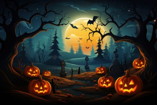 Halloween orange pumpkin Background. Generative AI.