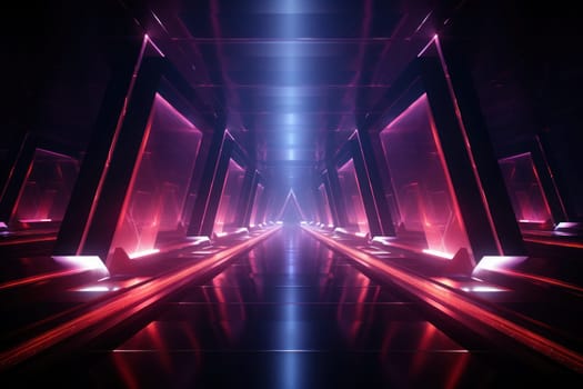 Geometry Background Laser 3D graphics Template Stage Set Abstract technology . Generative AI.