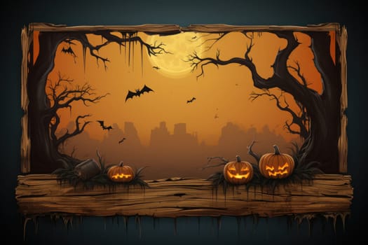Halloween orange pumpkin Background. Generative AI.