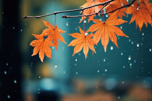 Drizzle Rainy day in autumn background and wallpaper. Generative AI.