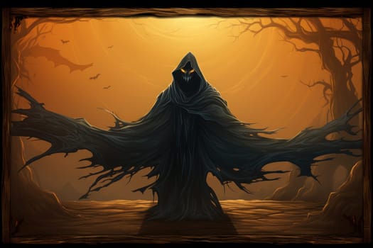 Halloween orange pumpkin Background. Generative AI.