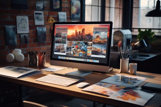professional creative graphic designer desk. ai generated