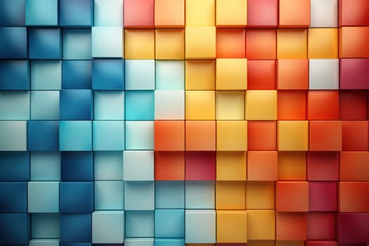 Abstract geometric rainbow colors color 3d background. Generative AI.