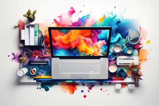 professional creative graphic designer desk. ai generated