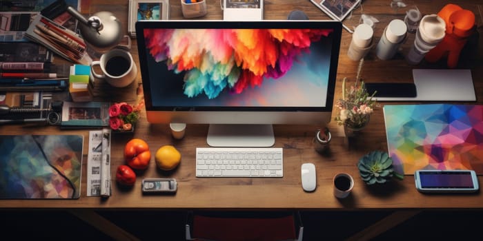 professional creative graphic designer desk. ai generated