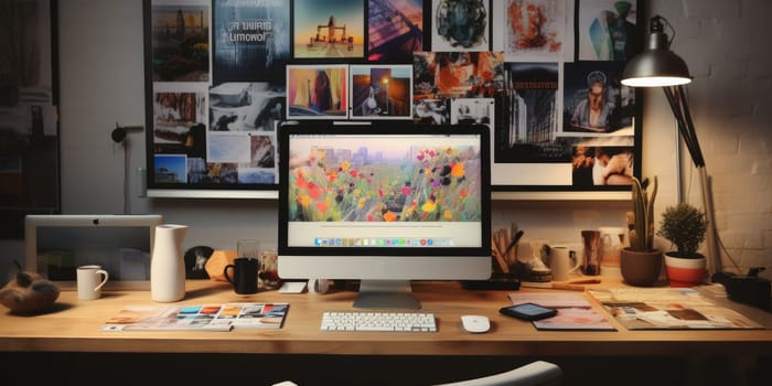 professional creative graphic designer desk. ai generated