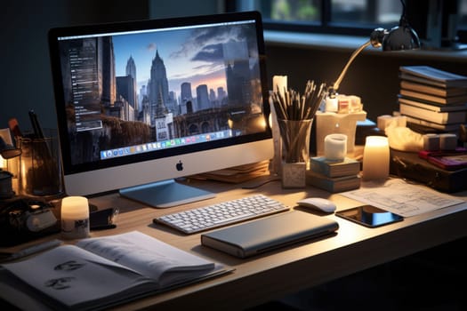 professional creative graphic designer desk. ai generated