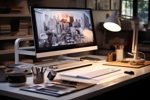 professional creative graphic designer desk. ai generated