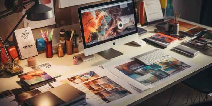 professional creative graphic designer desk. ai generated