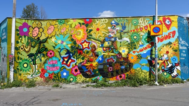 Stockholm, Snosatra, Sweden, July 15 2023. Graffiti exhibition on the outskirts of the city.