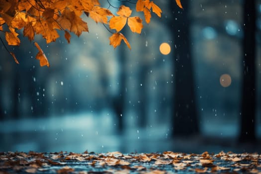 Drizzle Rainy day in autumn background and wallpaper. Generative AI.