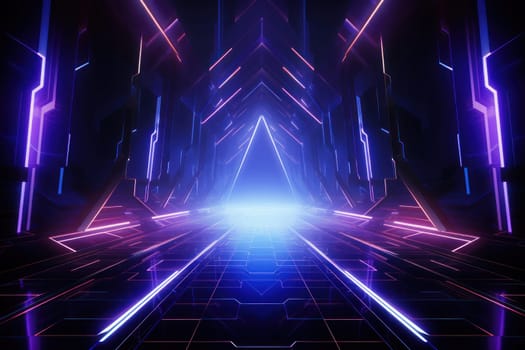 Geometry Background Laser 3D graphics Template Stage Set Abstract technology . Generative AI.