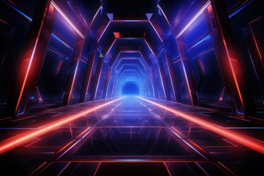 Geometry Background Laser 3D graphics Template Stage Set Abstract technology . Generative AI.