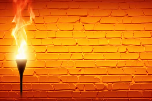 Morning sun rises behind wall. Generative AI.