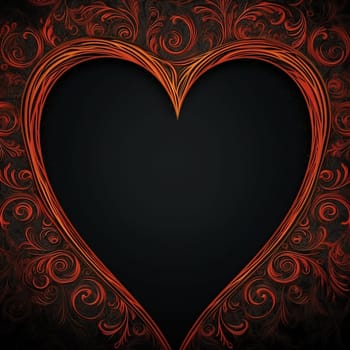 Ornate heart-shaped design on a dark background.