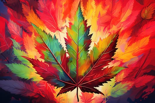 Colorful marijuana lover background. Generative AI.