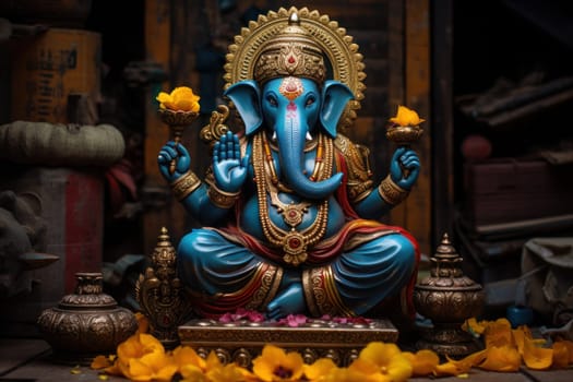 Ganesh an important image during Diwali. Generative AI.