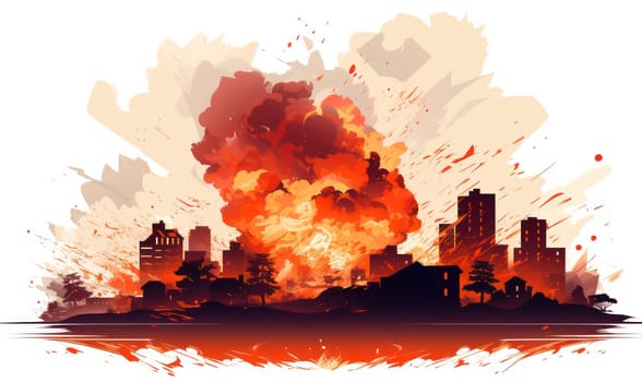 Apocalyptic Inferno: A Fiery Catastrophe of Nuclear Destruction