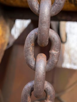old rusty chain link macro