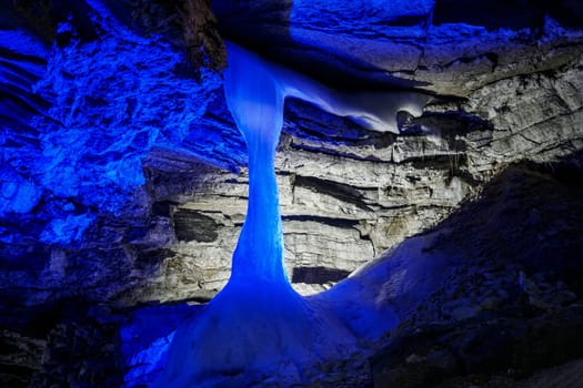 Kungur, Russia - December 9, 2020. Kungur Ice Cave.