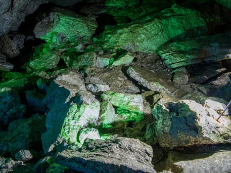 Kungur, Russia - December 9, 2020. Kungur Ice Cave. One of the largest karst caves.