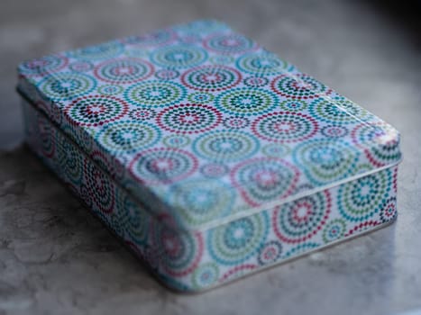 Multi-colored metal boxes. Boxes for little things. Gift boxes