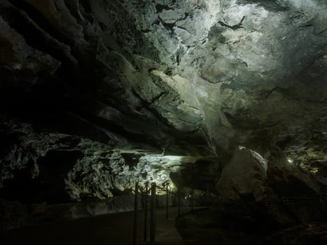 Kungur, Russia - December 9, 2020. Kungur Ice Cave. One of the largest karst caves.